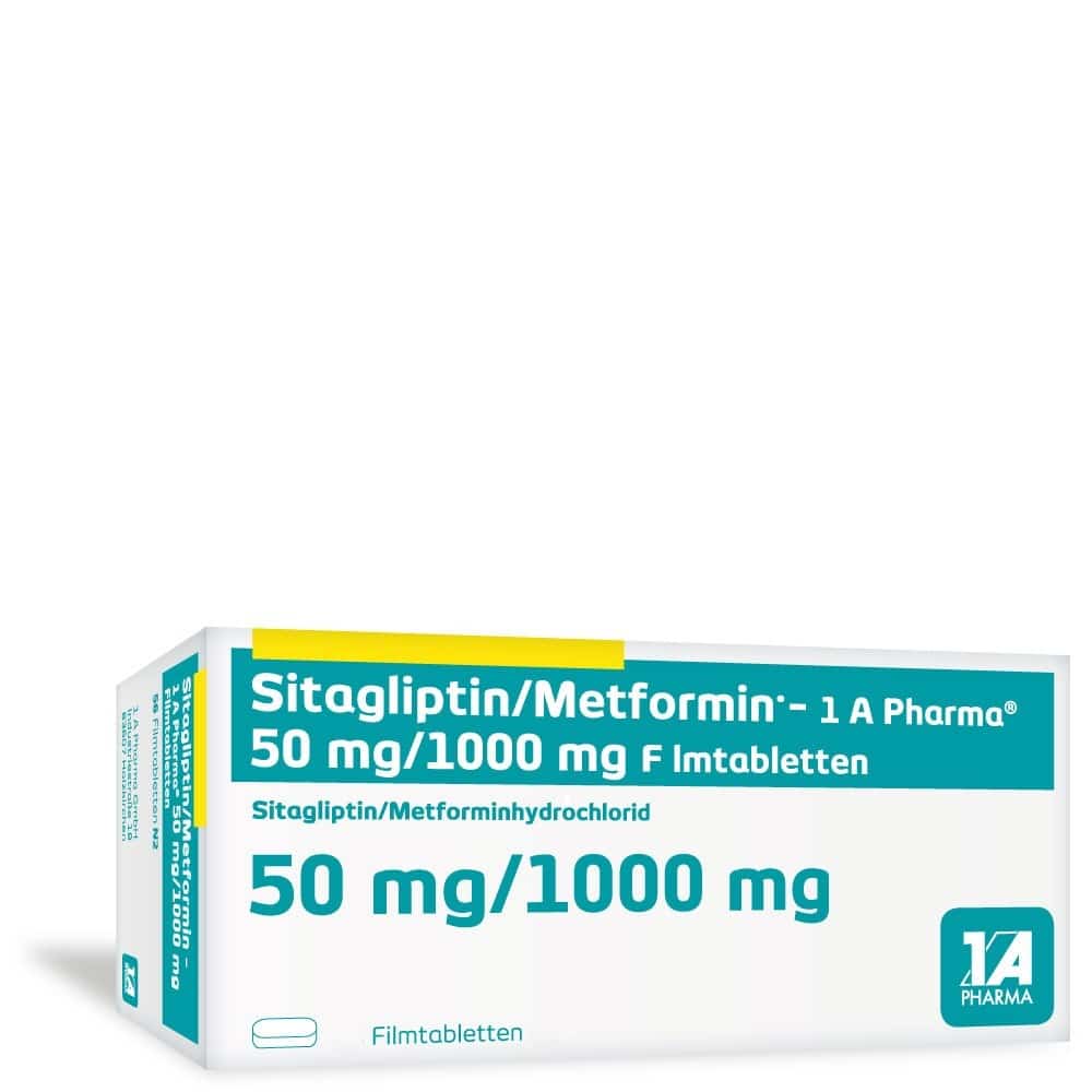Sitagliptin/Metformin - 1A Pharma 50 mg/1000 mg 196 St Filmtabletten
