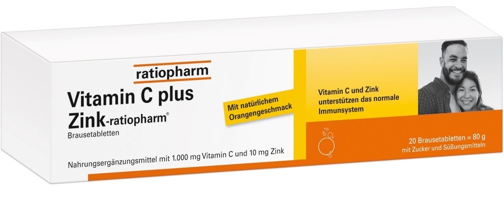 Vitamin C plus Zink-ratiopharm 20 St Brausetabletten