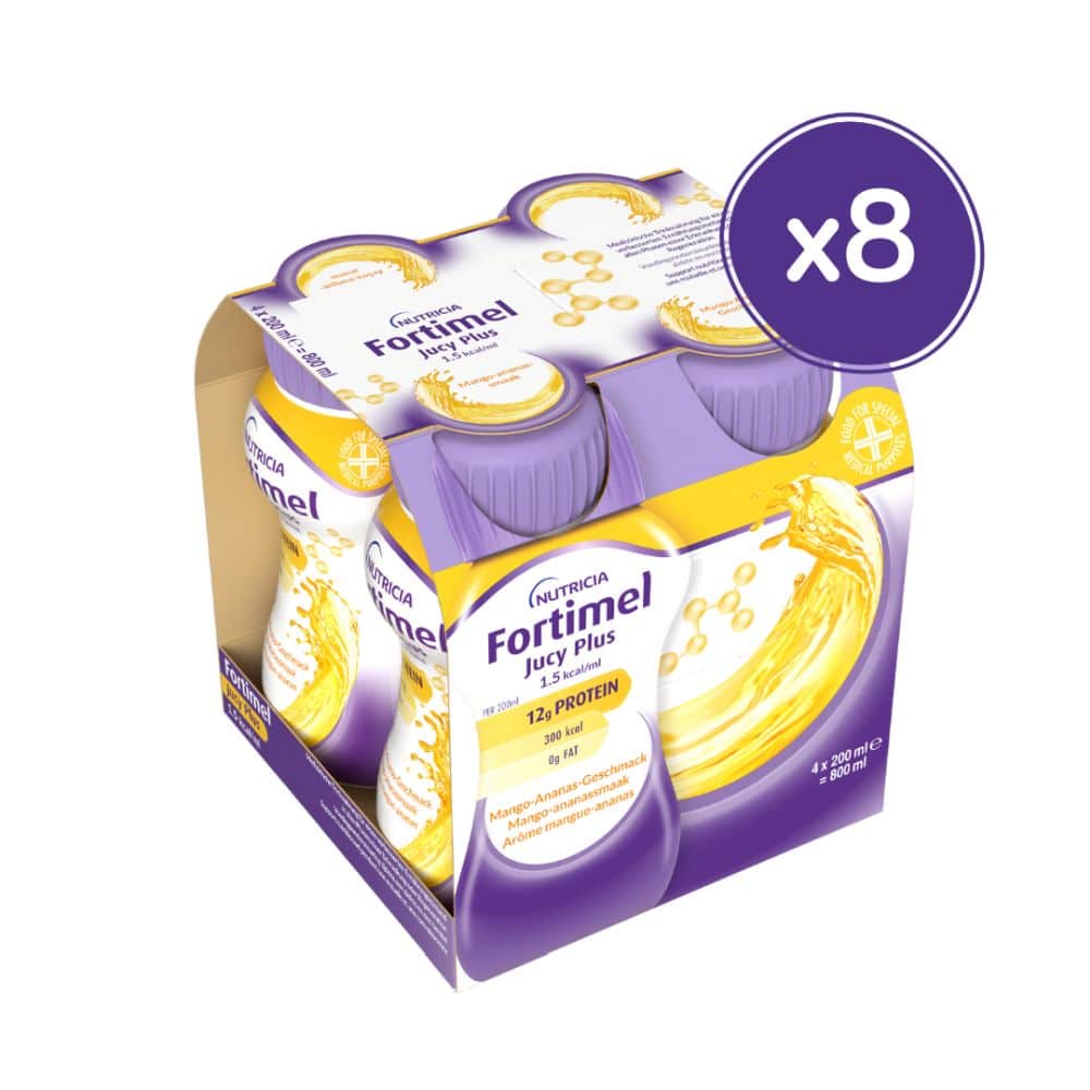 Fortimel Jucy Plus Mango-Ananas-Geschmack 32X200 ml Flüssigkeit