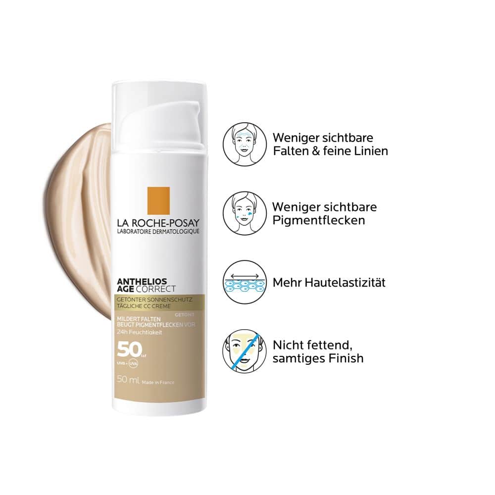 LA ROCHE-POSAY ANTHELIOS AGE CORRECT Getönter Sonnenschutz LSF50 50 ml Creme
