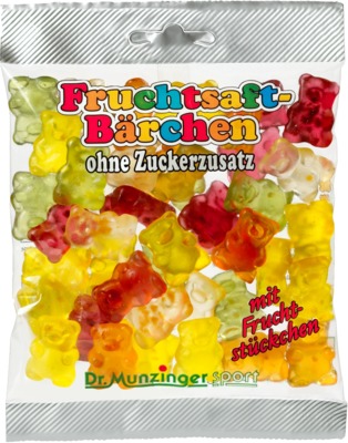 Dr. Munzinger Fruchtsaft-Bärchen ohne Zuckerzusatz 125 g