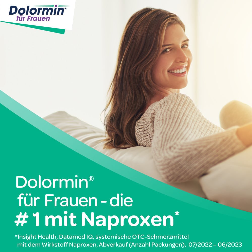 Dolormin für Frauen bei Regelschmerzen mit Naproxen, 10 Stück
