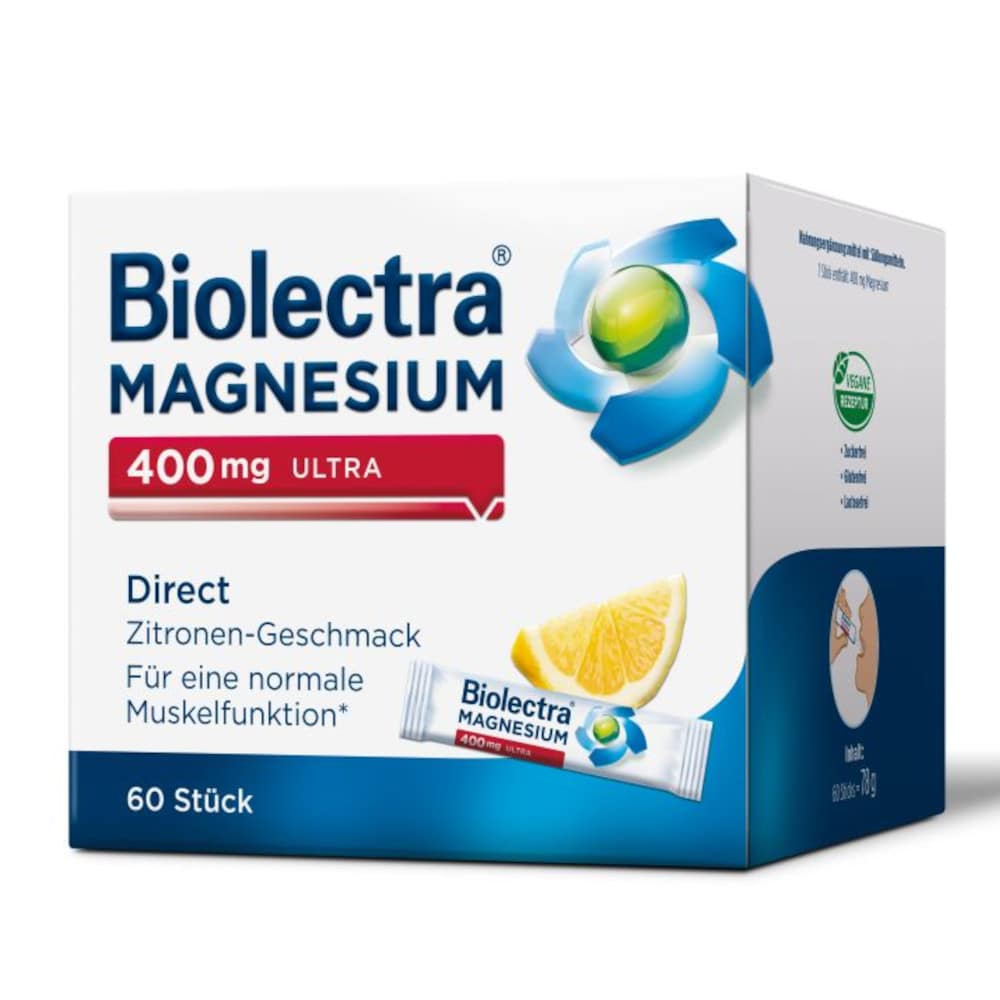 Biolectra MAGNESIUM 400 mg ULTRA Direct Zitrone 60 St Pellets