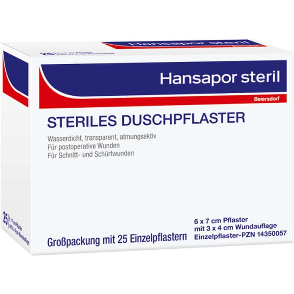Hansapor STERILES DUSCHPFLASTER 6 x 7cm 1 St Pflaster