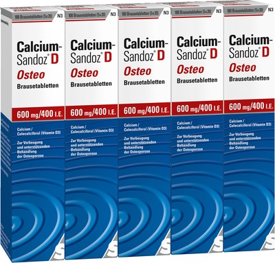 Calcium-Sandoz D Osteo 600mg/400 I.E. 100 St Brausetabletten