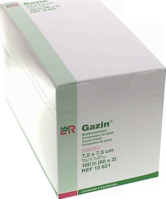 GAZIN Mullkomp.7,5x7,5 cm steril 8fach 50X2 St Kompressen