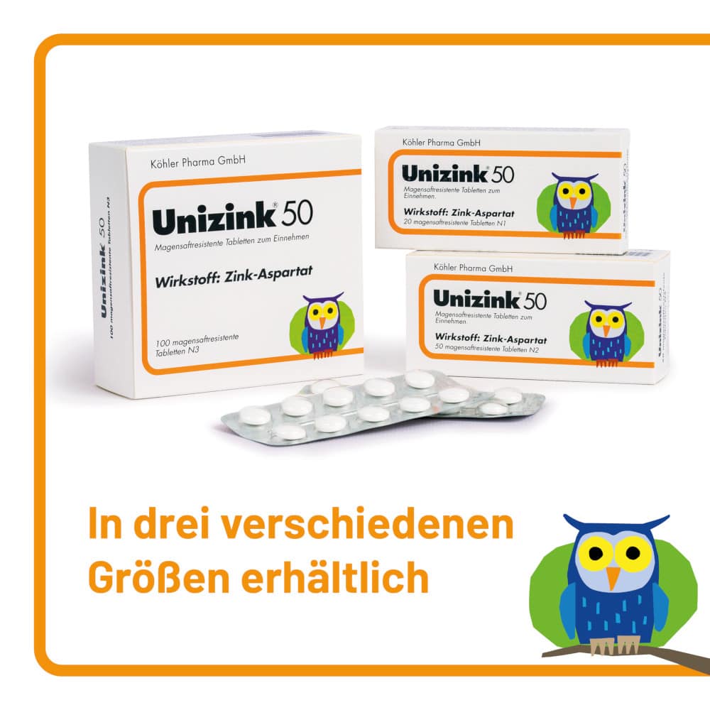 Unizink 50 100 St Tabletten magensaftresistent