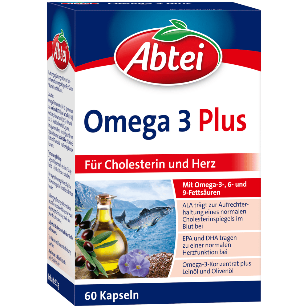 Abtei Omega 3 Plus 60 St Kapseln