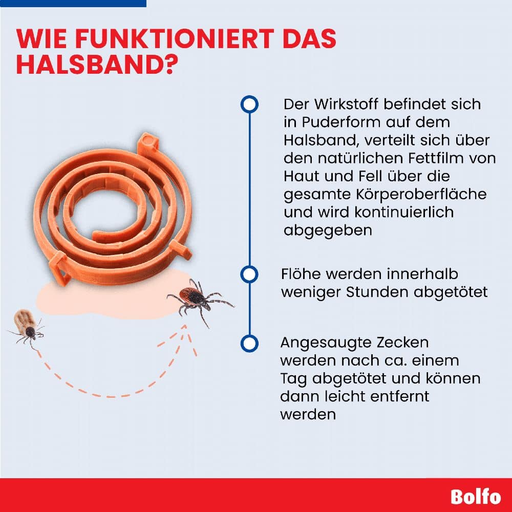 Bolfo Flohschutzband braun für große Hunde 1 St Halsband
