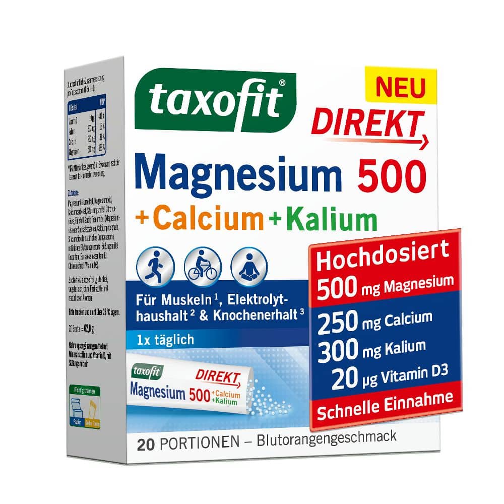 taxofit DIREKT Magnesium 500 + Calcium + Kalium 20 St Granulat