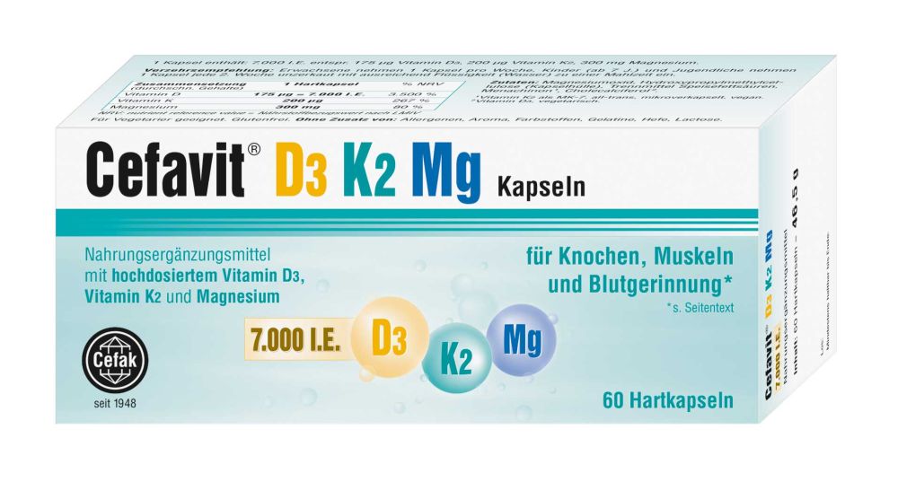 Cefavit D3 K2 Mg 7.000 I.E. 60 St Hartkapseln