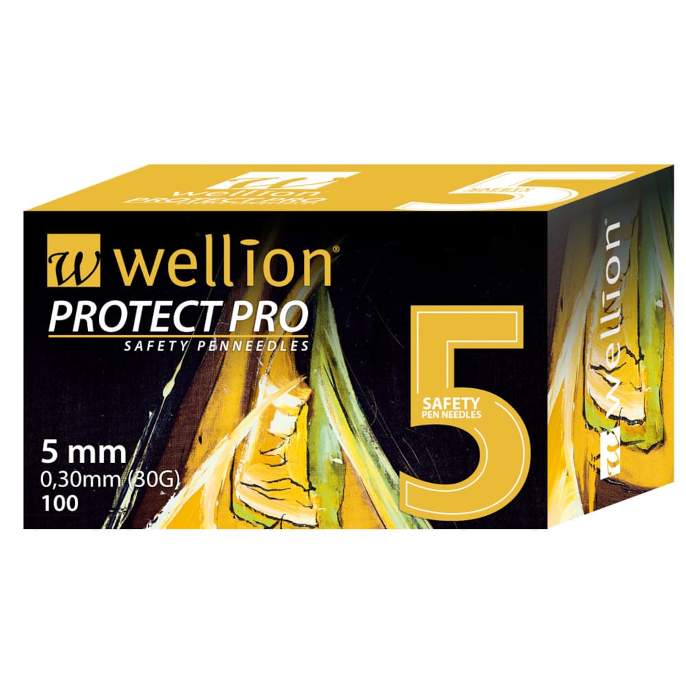 WELLION PROTECT PRO Safety Pen-Needles 30 G 5 mm 100 St Kanüle