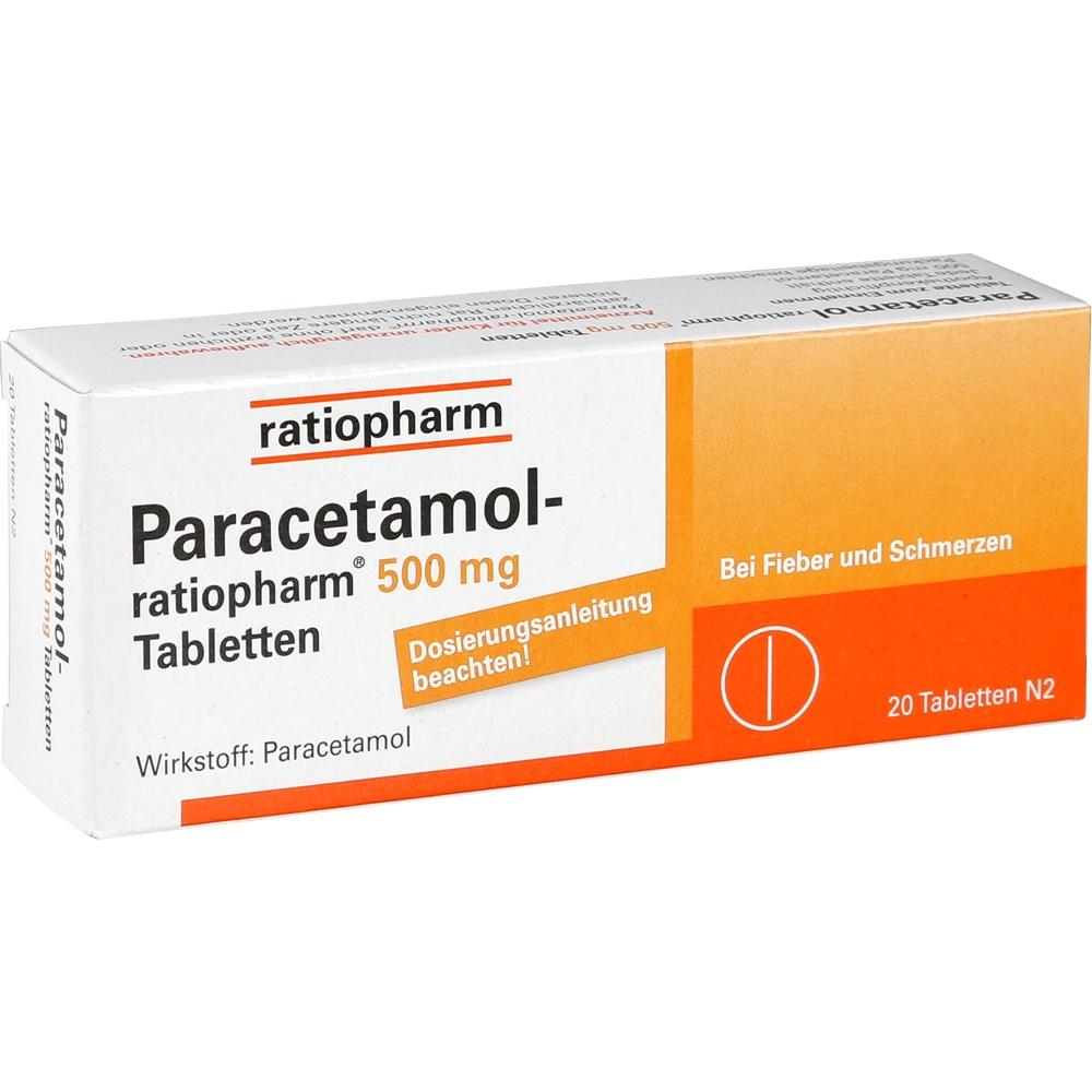 Paracetamol ratiopharm 500mg - bei Fieber 20 St Tabletten
