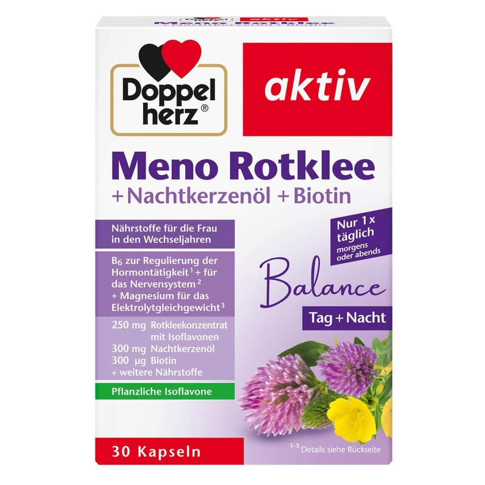 Doppelherz aktiv Meno Rotklee + Nachtkerzenöl + Biotin 30 St Kapseln