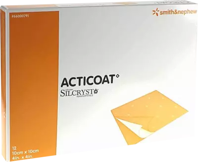 ACTICOAT 10x10 cm antimikrobielle Wundauflage 12 St Kompressen