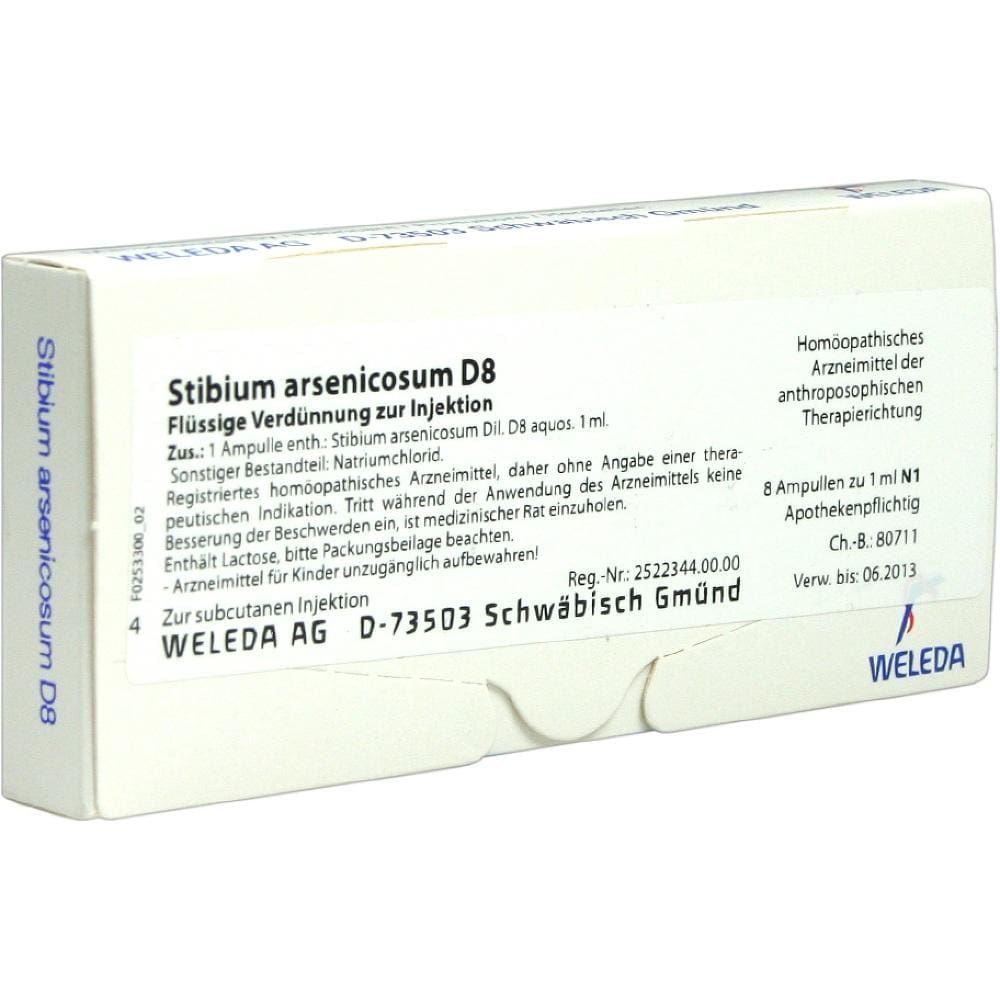 WELEDA STIBIUM ARSENICOSUM D 8 Ampullen 8X1 ml Ampullen