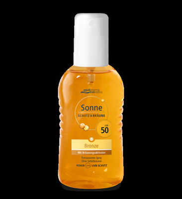 medipharma cosmetics Sonne SCHUTZ & BRÄUNE Bronze LSF 50 Aerosol-Spray 150 ml Spray