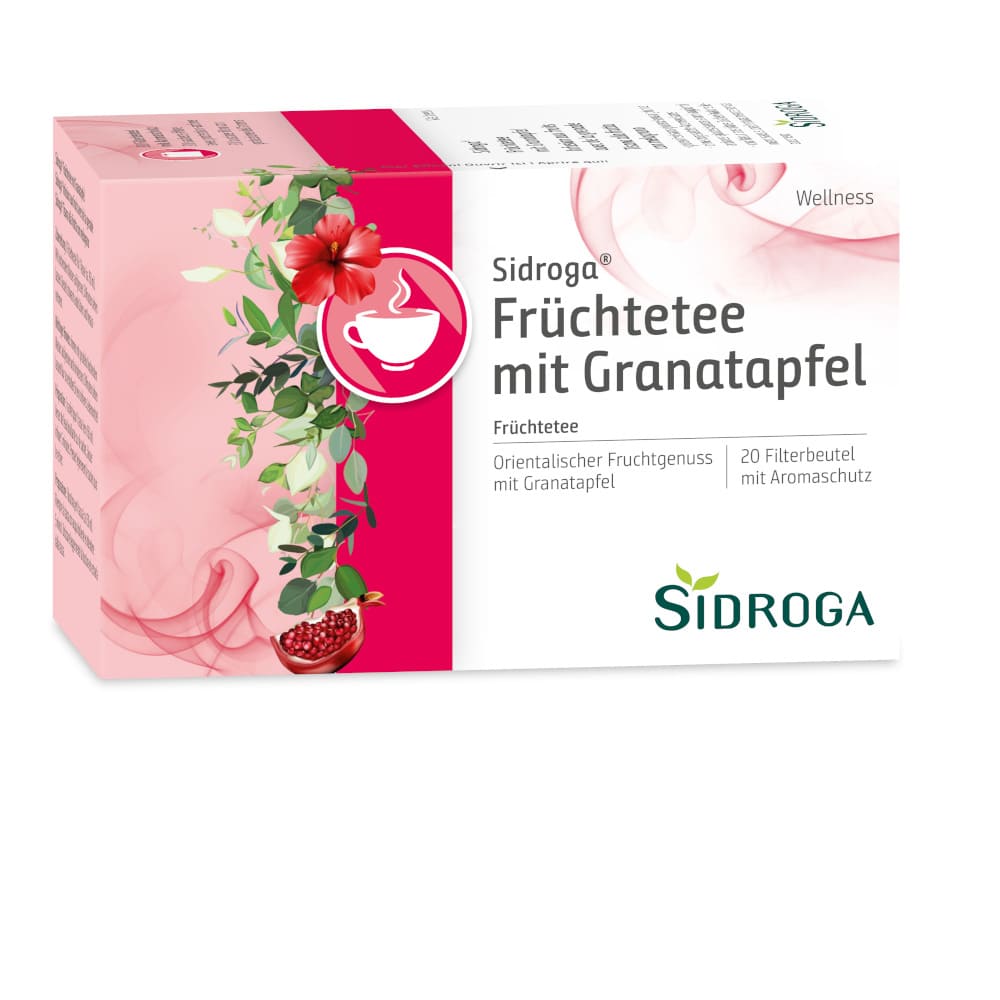 SIDROGA Wellness Früchtetee mit Granatapfel Filterbeutel 20X2.0 g Tee