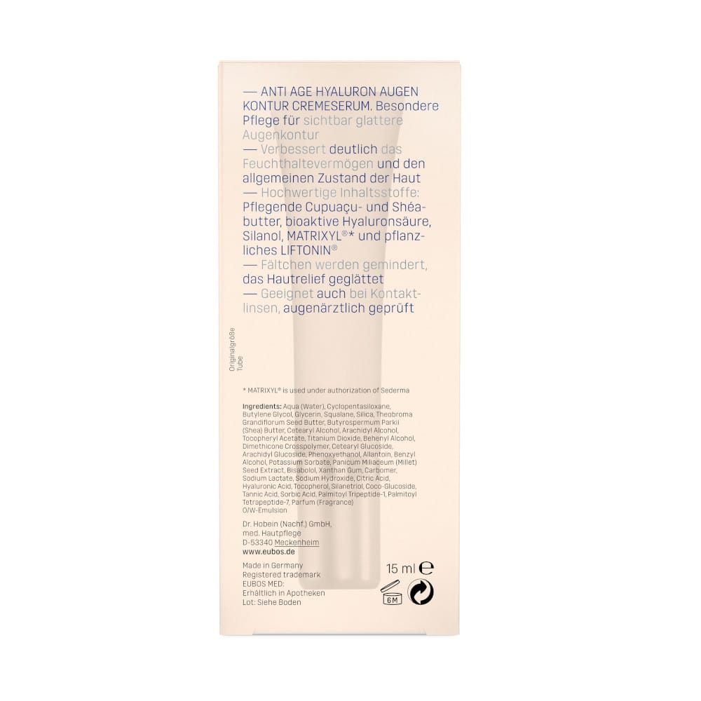 EUBOS SENSITIVE Hyaluron Augen Kontur CremeSerum 15 ml Creme