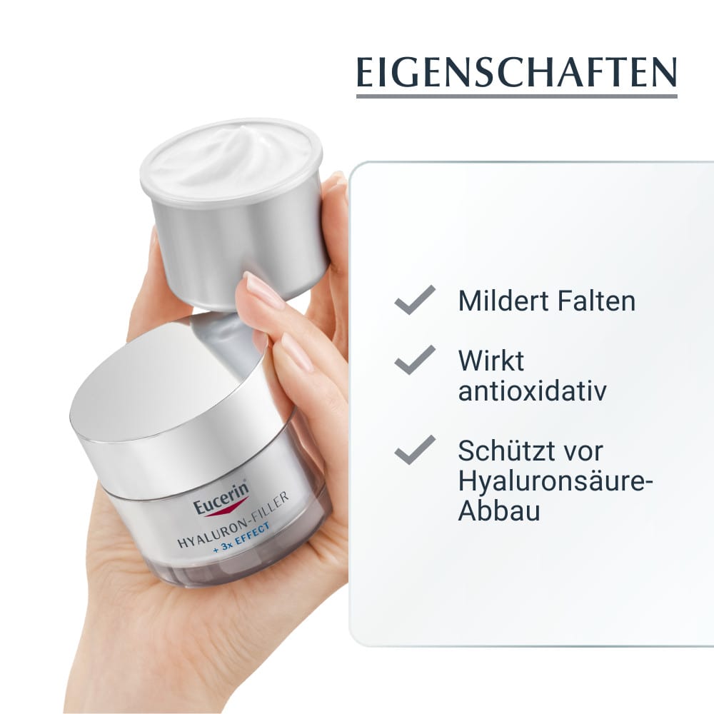 Eucerin Anti-Age Hyaluron-Filler + 3x EFFECT Tag LSF 15 Nachhaltigkeit Refill Bundle 1 Sparset