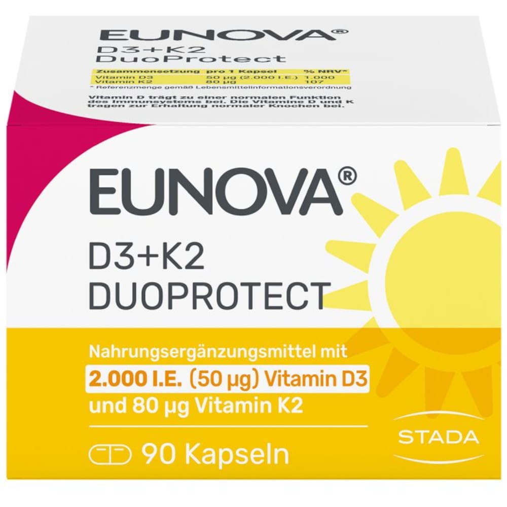 EUNOVA DuoProtect D3+K2 2000 I.E. 90 St Kapseln