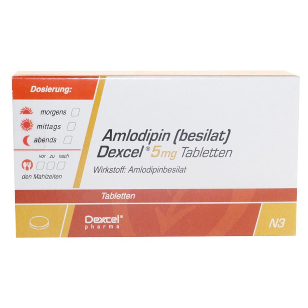 Amlodipin (besilat) Dexcel 5mg 20 St Tabletten