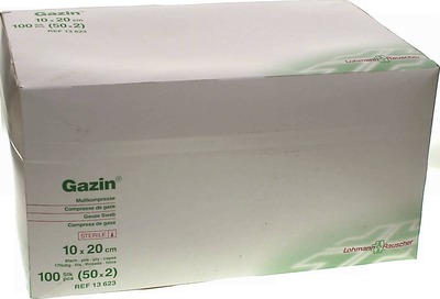 GAZIN Mullkomp.10x20 cm steril 8fach 50X2 St Kompressen