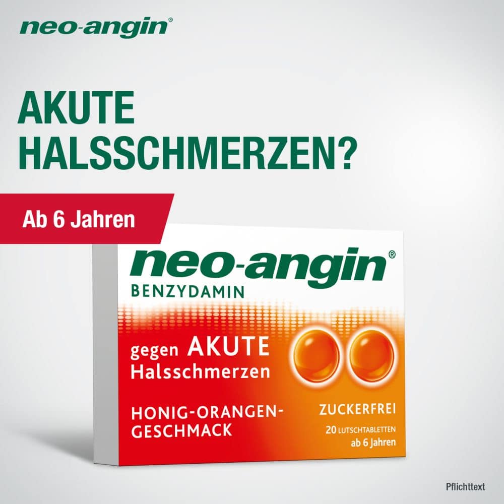 neo-angin BENZYDAMIN gegen AKUTE Halsschmerzen 20 St Lutschtabletten
