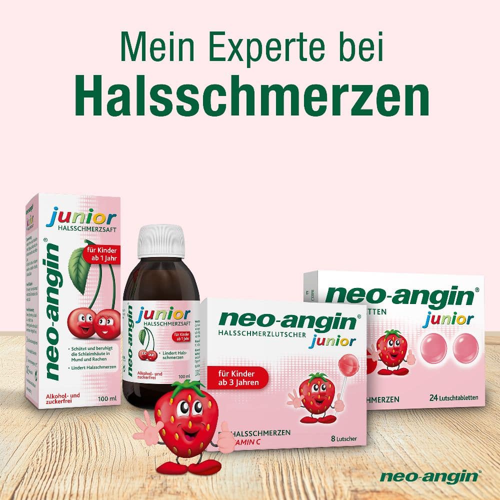 neo-angin junior HALSSCHMERZLUTSCHER für Kinder 8 St