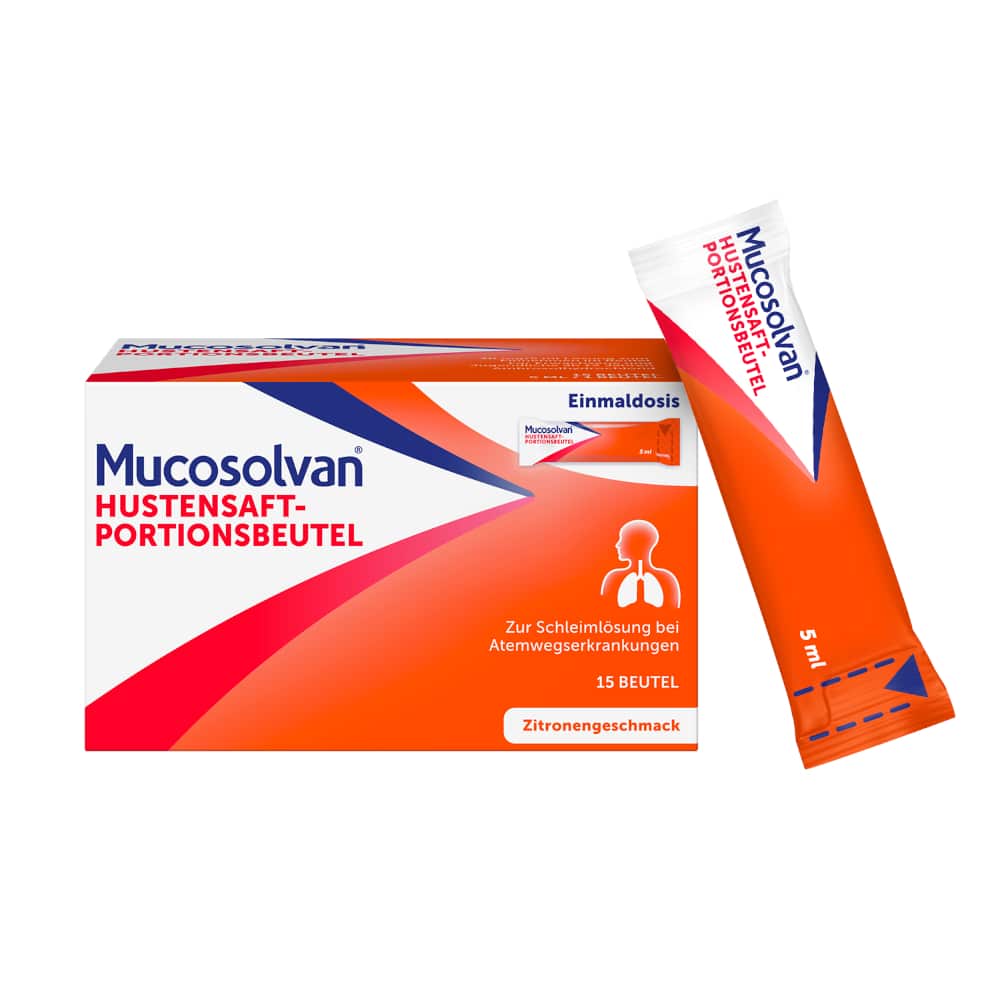 Mucosolvan HUSTENSAFT-PORTIONSBEUTEL 15X5 ml Lösung zum Einnehmen