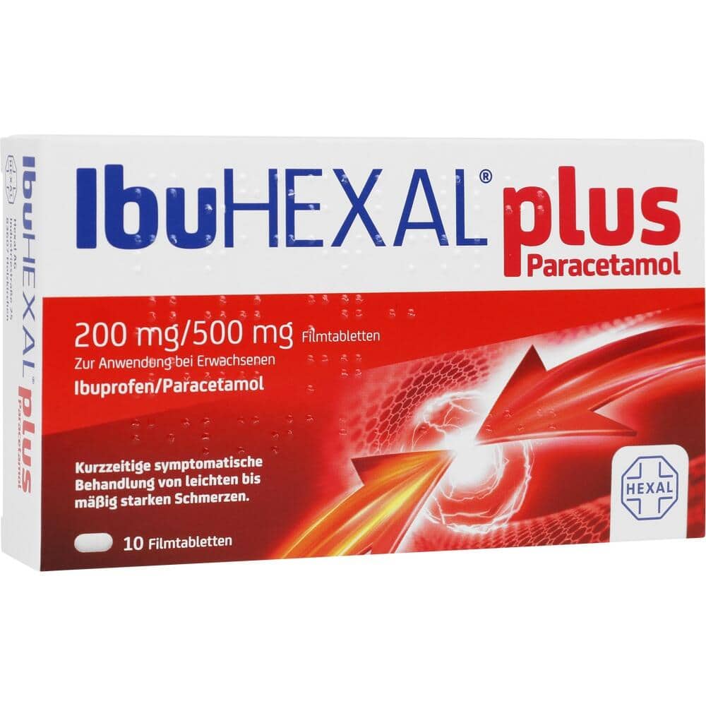 IbuHEXAL plus Paracetamol 200 mg/500 mg Filmtabletten 10 St Filmtabletten