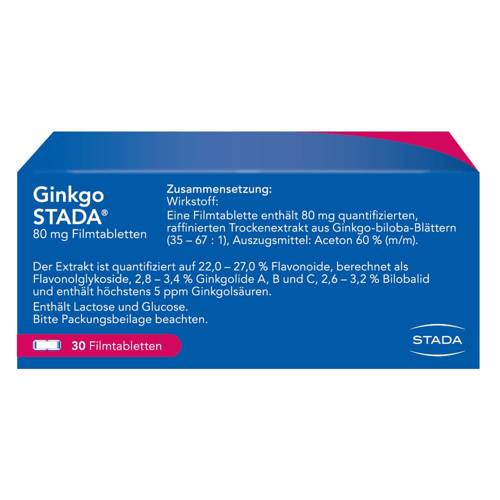 Ginkgo STADA 80mg 30 St Filmtabletten