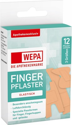 WEPA FINGERPFLASTER ELASTISCH 3 Größen 12 St Pflaster