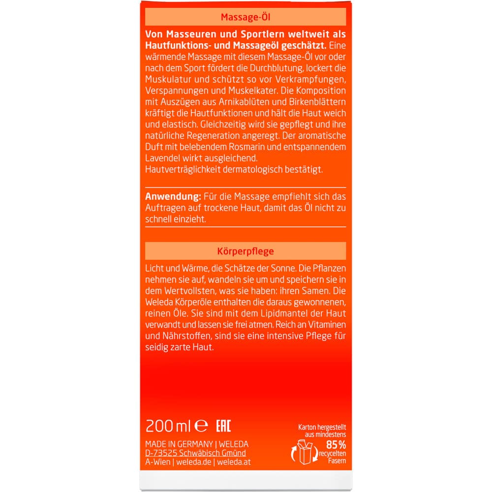 WELEDA Massage-Öl Arnika 200 ml Öl