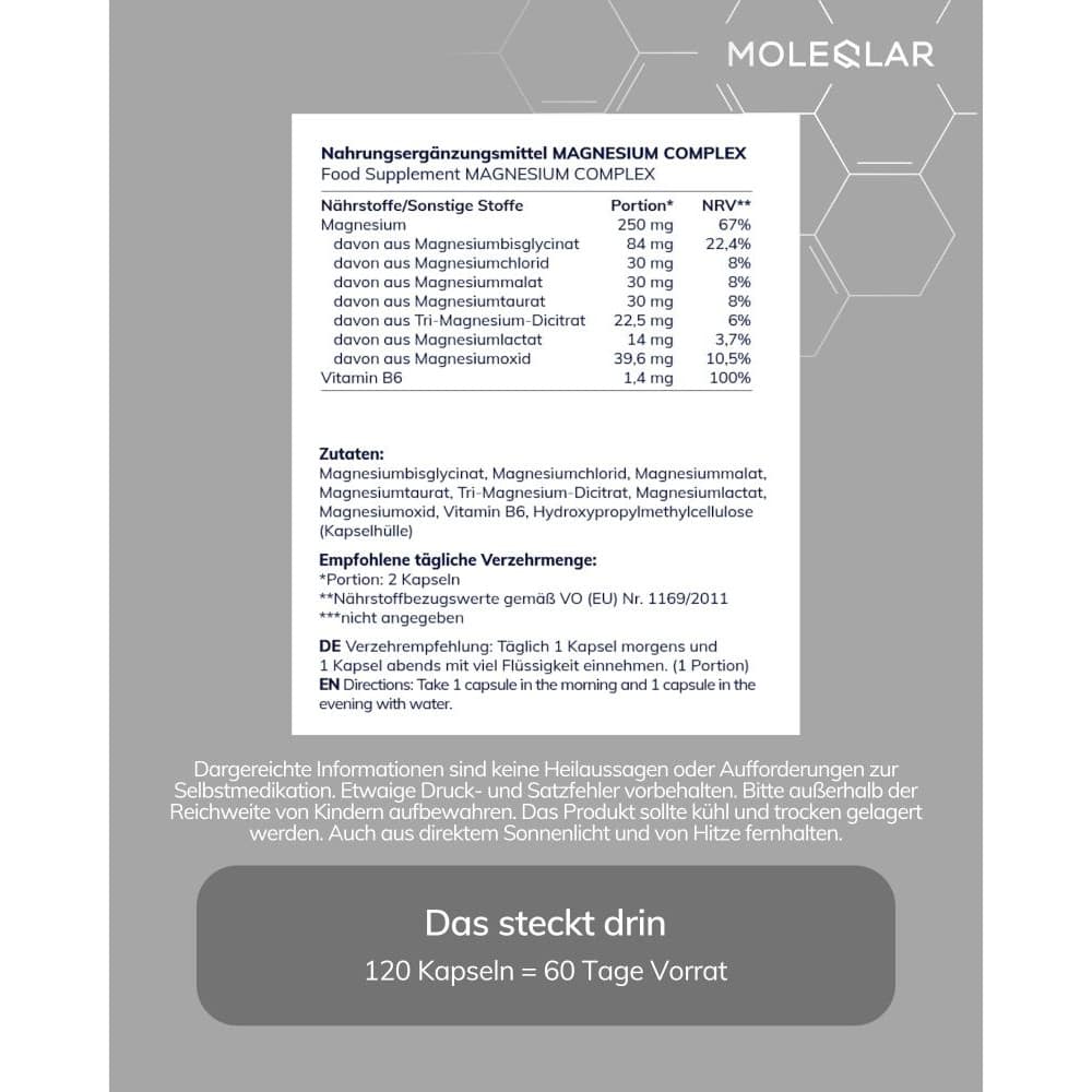 MOLEQLAR QNESIUM MAGNESIUM COMPLEX 120 St Kapseln