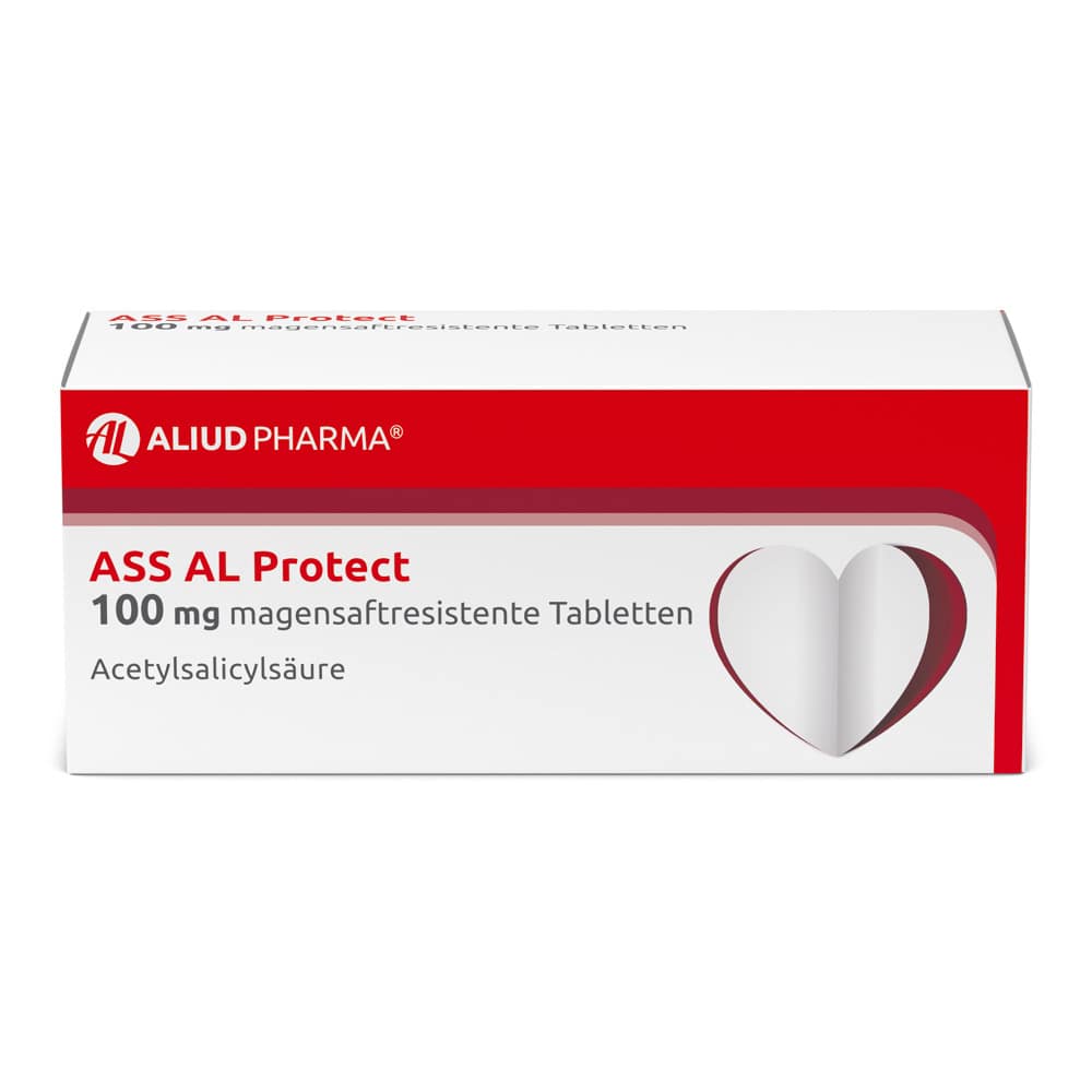 ASS AL Protect 100 mg magensaftresistente Tabletten zur Vorbeugung von Blutgerinnseln