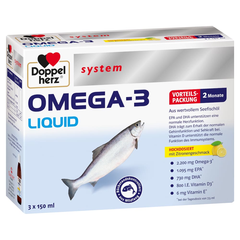 Doppelherz system OMEGA - 3 LIQUID 3X150 ml Flüssigkeit