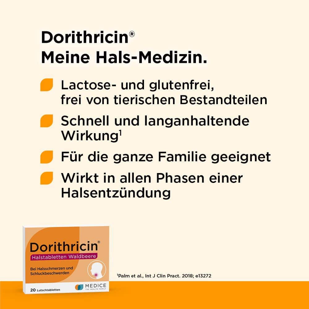 Dorithricin Waldbeere Lutschtabletten bei Halsschmerzen  20 St Lutschtabletten