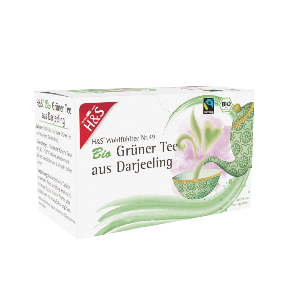 H&S Wohlfühltee Grüner Tee aus Darjeeling 20X2 g Filterbeutel