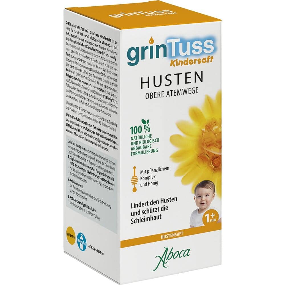 grinTuss Kindersaft HUSTEN OBERE ATEMWEGE 180 g Sirup