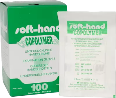 HANDSCHUHE Einmal Copolymer steril Gr.S 100 St