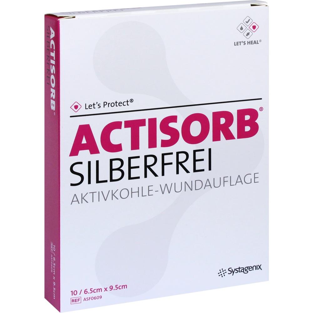 ACTISORB SILBERFREI 6,5x9,5 cm Kompressen 10 St Kompressen