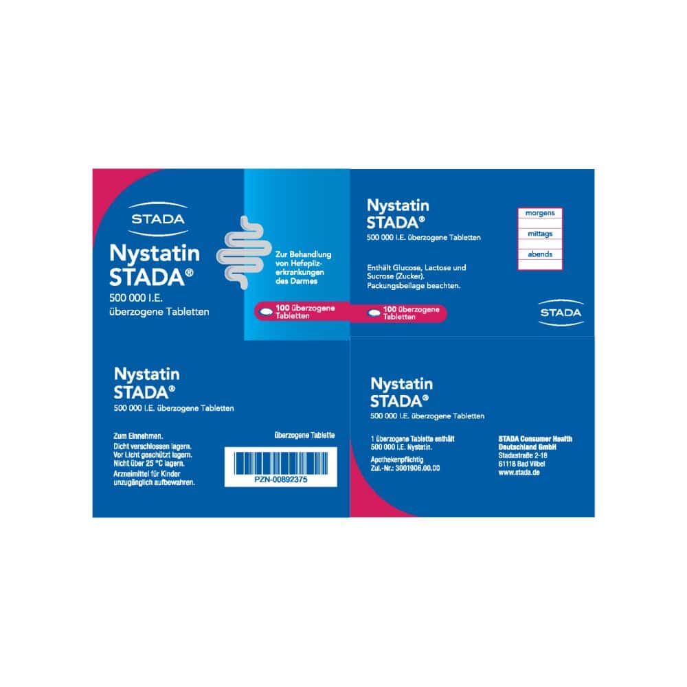 Nystatin STADA 500000 I.E. 100 St Überzogene Tabletten