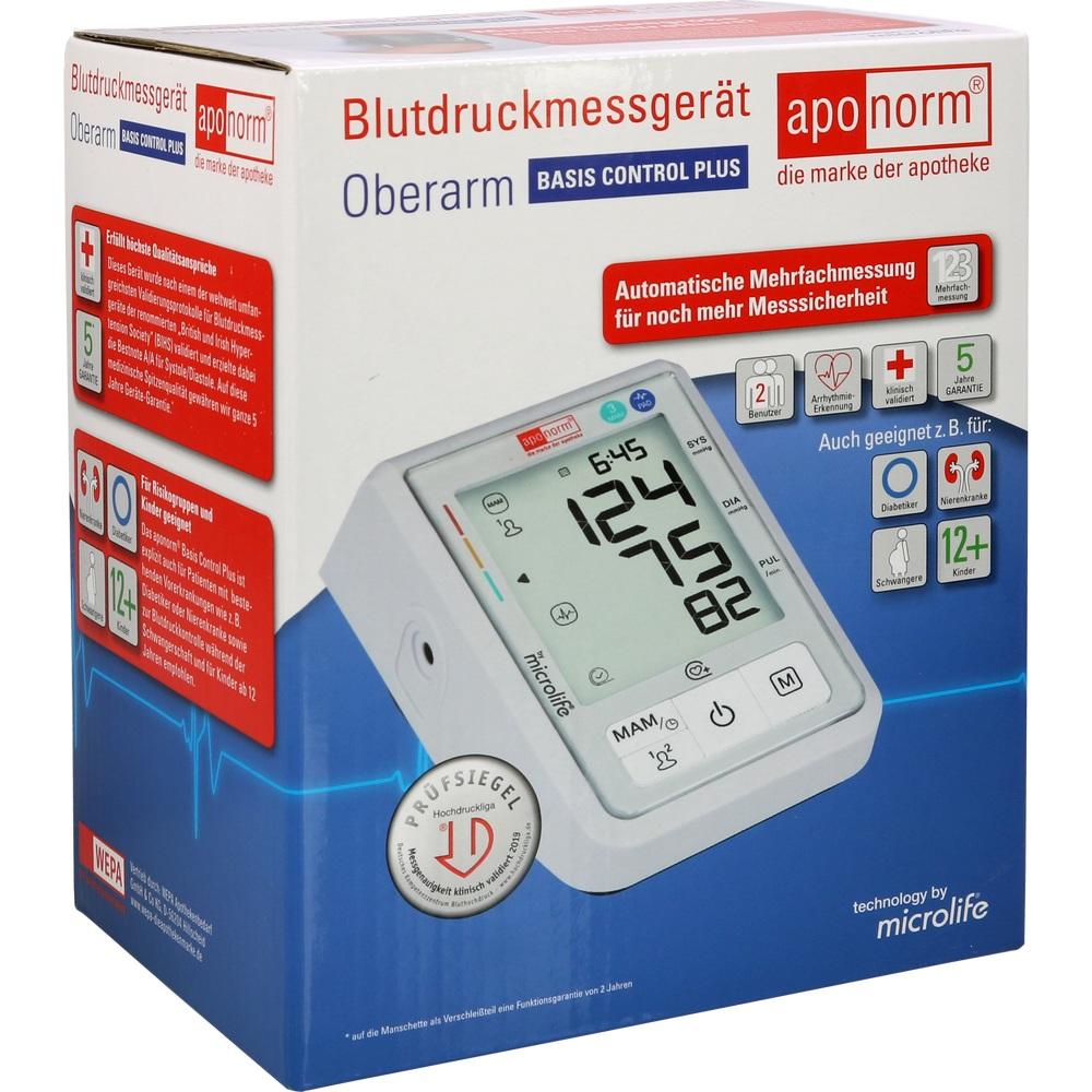 aponorm Blutdruckmessgerät Oberarm BASIS CONTROL PLUS 1 St