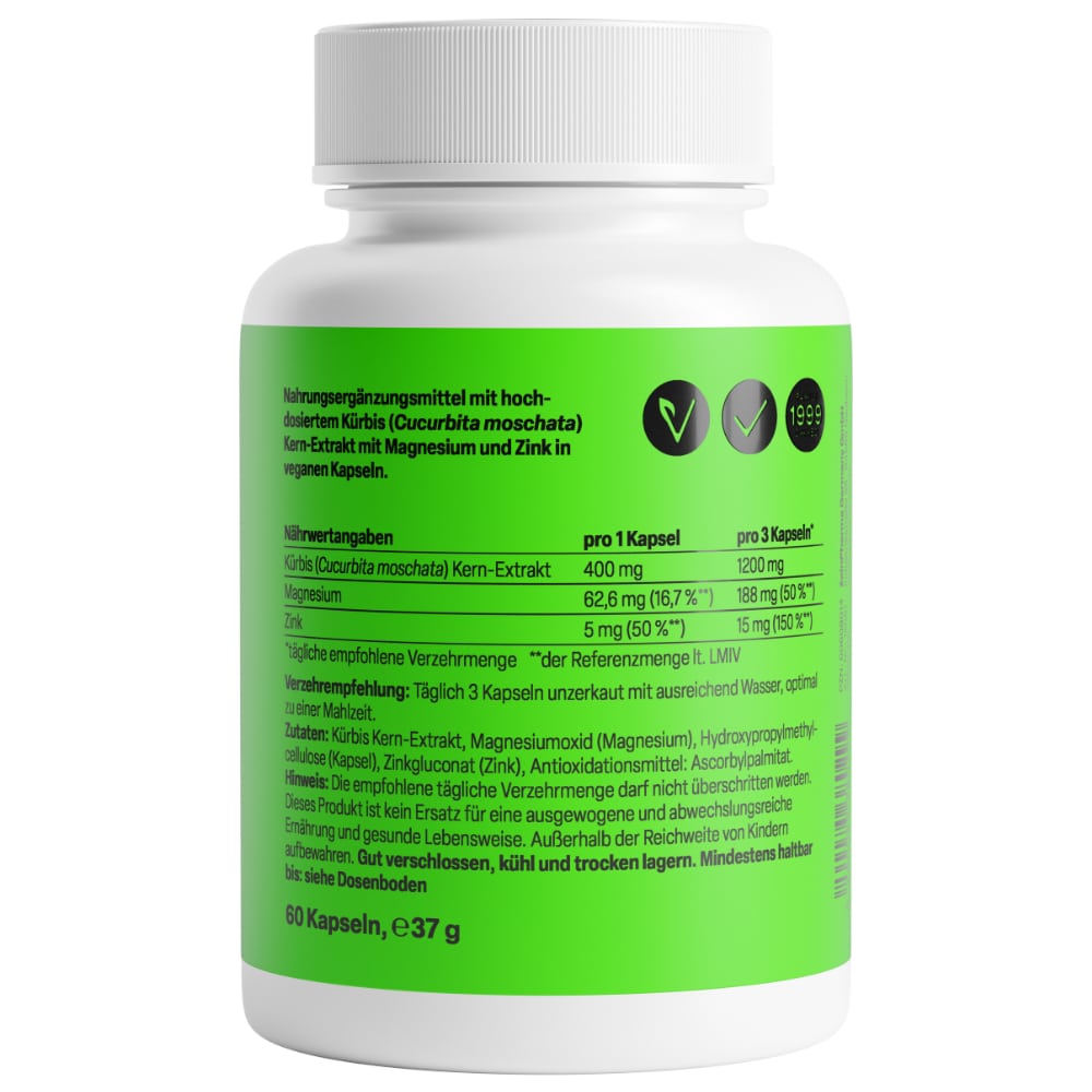 Zein Pharma Kürbiskern + Magnesium 60 St Kapseln