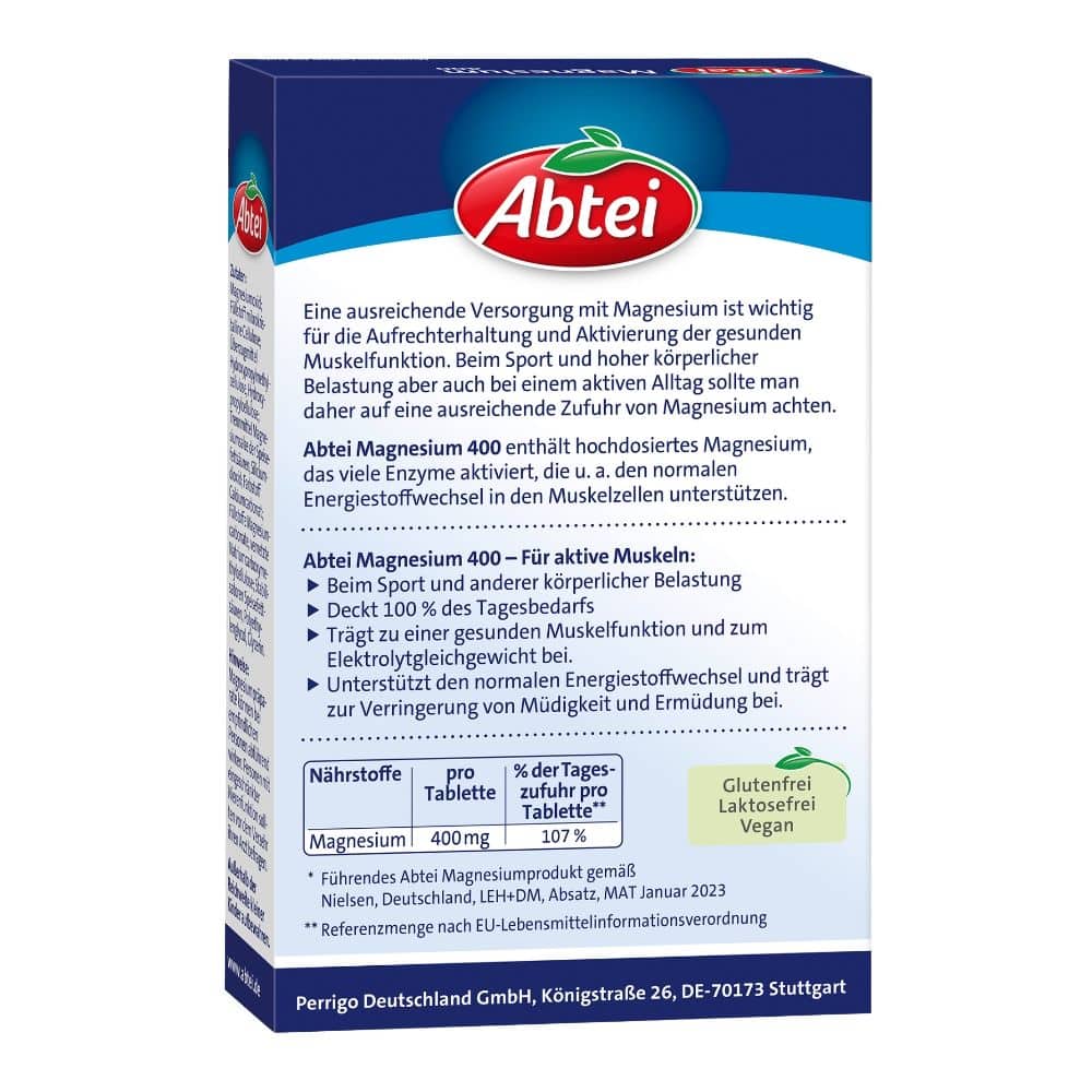 Abtei Magnesium 400 Hochdosiert 30 St Tabletten