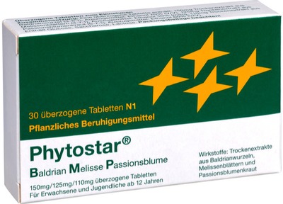Phytostar Baldrian Melisse Passionsblume 150/125/110mg 30 St Überzogene Tabletten