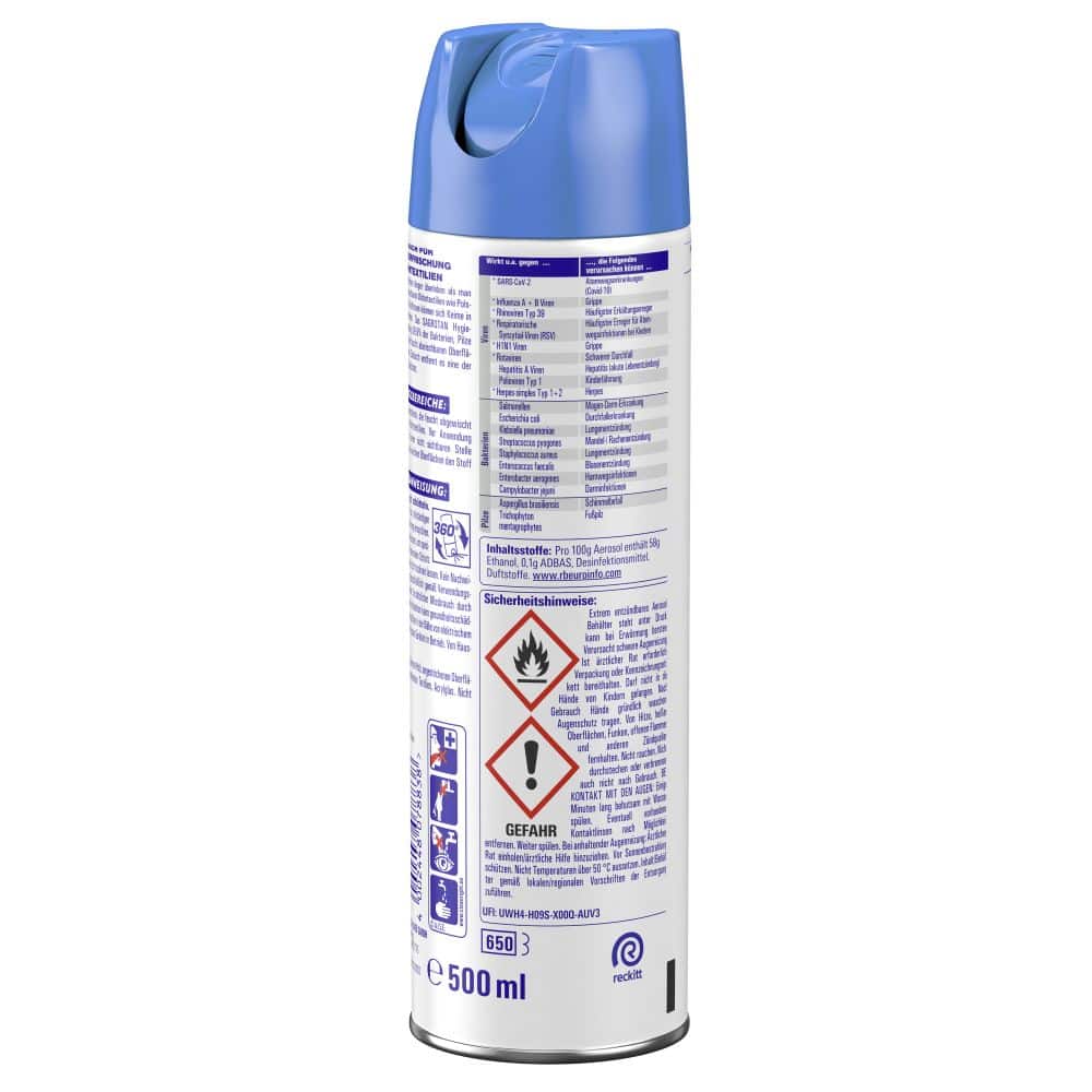 SAGROTAN Hygiene-Spray gegen Bakterien, Pilze & Viren 500ml 500 ml Spray