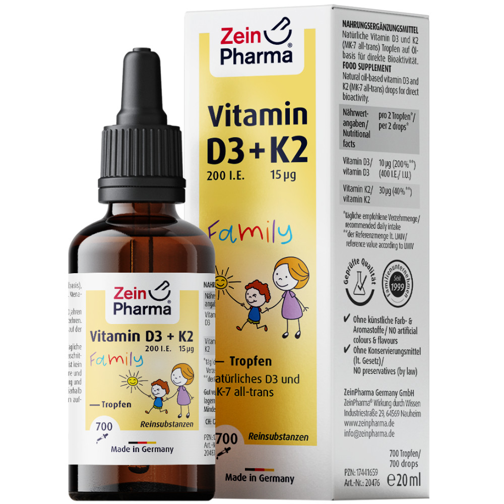 Zein Pharma Vitamin D3 + K2 200 I.E. 20 ml Tropfen zum Einnehmen