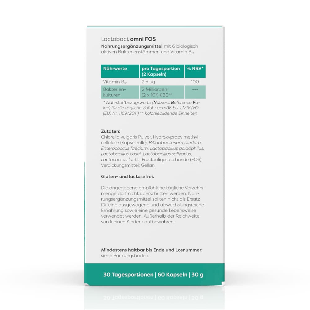 Lactobact omni FOS magensaftresistente Kapseln 60 St Kapseln magensaftresistent